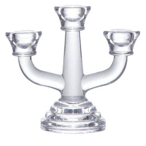 Candelabro P/ 3 Velas de Vidro 7x14x13cm Rojemac