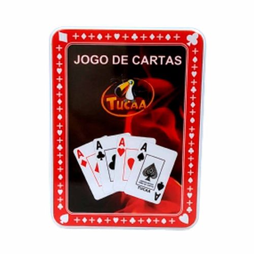 Jogo de Baralho Duplo C/ Case de Lata 108 Cartas em Plástico ASILVA