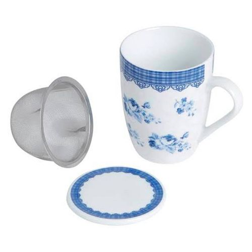 Caneca Grécia C/ Infusor 310ml em Porcelana Lyor