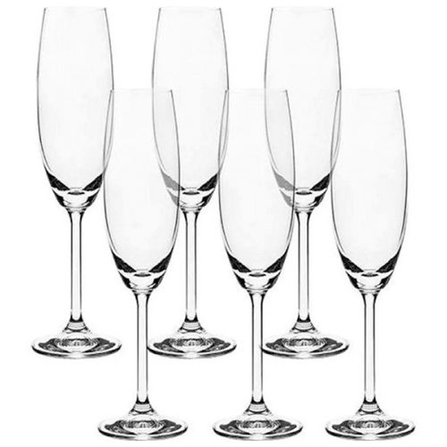 Jogo de Taças Gastro P/ Champagne 6 Peças 220ml em Cristal Hauskraft