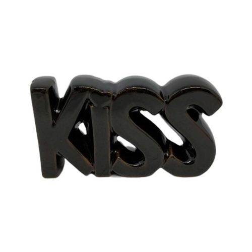 Palavra Kiss Decorativa 11x6cm em Cerâmica Inter Ponte