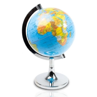 Globo Terrestre de Plástico C/ Suporte de Metal 23 cm Bom Years
