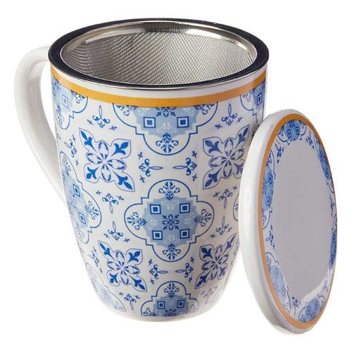 Caneca Lisboa C/ Tampa e Filtro 310ml em Porcelana Lyor