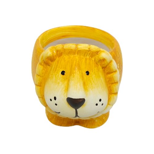 Vaso Cachepot Tema: Leão 10,9cm em Porcelana Brascontinental