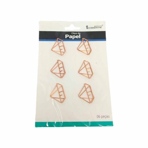 Jogo de clipes para papel modelos sortidos 6 peças Interponte  Interponte