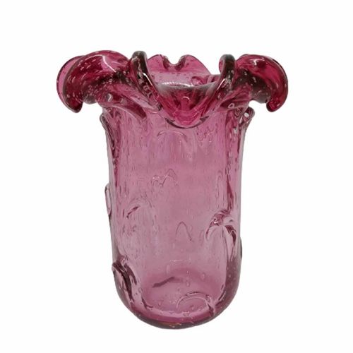Vaso de vidro espinho rosa 19x24cm Rio Master