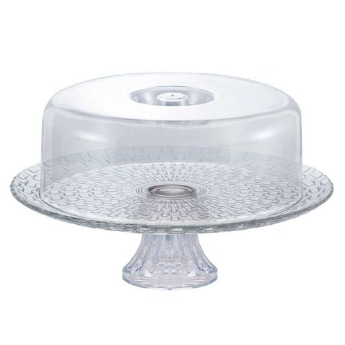 Prato C/ Pé  e Tampa de Vidro 32x16cm Ruvolo