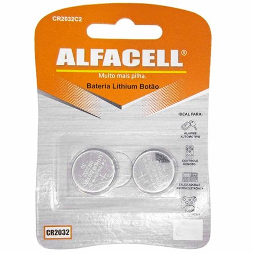 Pacote de Baterias CR2032 3V 210mAh com 2 peças Alfacell