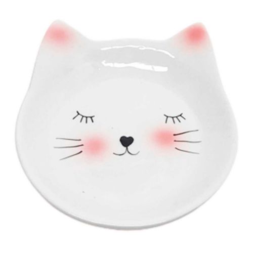 Porta Joias Decorativo Gato 13cm em Porcelana Livon