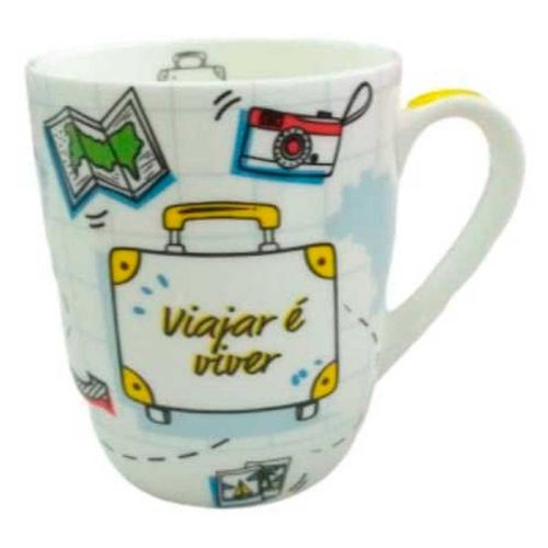 Caneca menos rotina porcelana 410ml Dolce Home