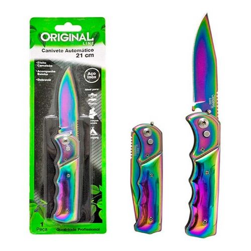 Canivete Automático 21cm em Aço Inox Fruta Cor Original Line