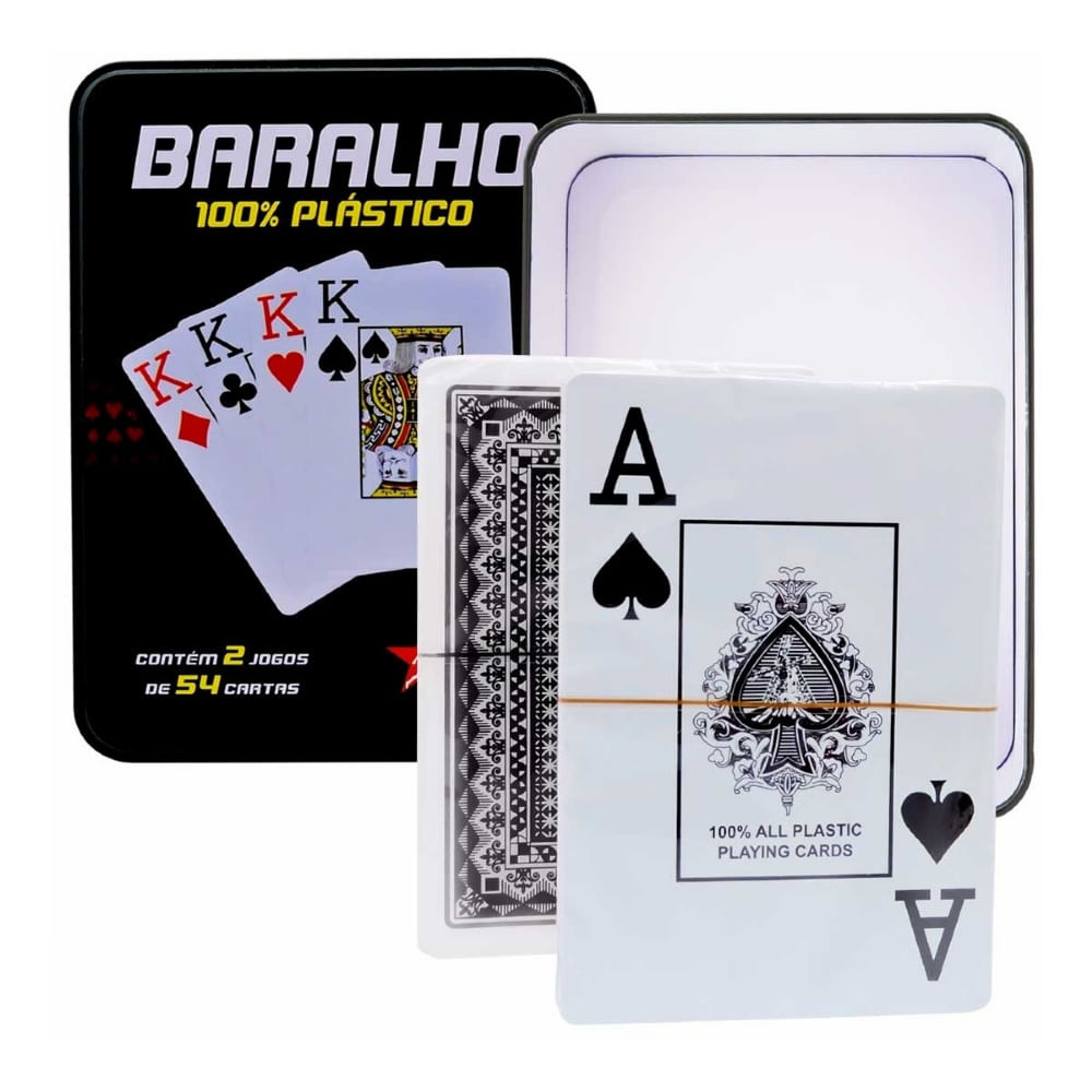 Jogo Carta Baralho Dourado DÓLAR 54 Cartas Para Poker Jogos Plástico