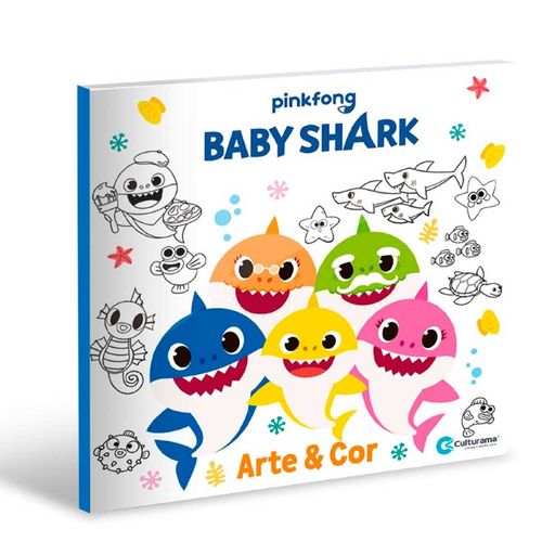 Livro arte e cor baby shark 27cm Culturama Culturama Editora