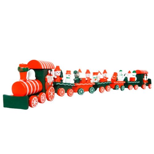 Trem Natalino Decorativo 40x6cm em Madeira Rio de Ouro