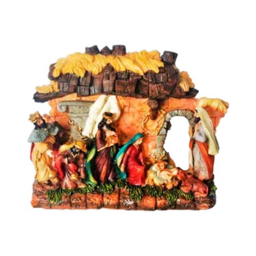 Presépio de resina 21x6x17cm Rio de Ouro