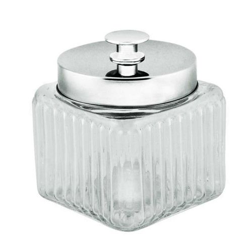 Pote C/ Tampa de Metal 800ml 10x12cm em Vidro Lyor