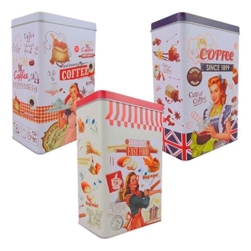 Lata Estampada 7x12x18cm em Metal Dolce Home