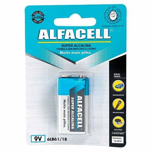 Bateria 9V Super Alcalina Alfacell Imporiente