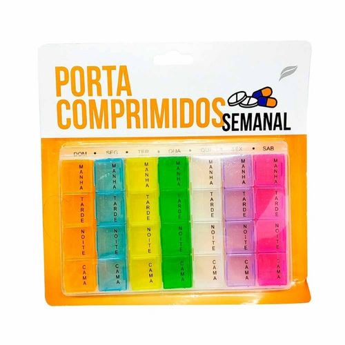 Porta Comprimido Semanal C/ 28 Divisórias em Plástico Livon