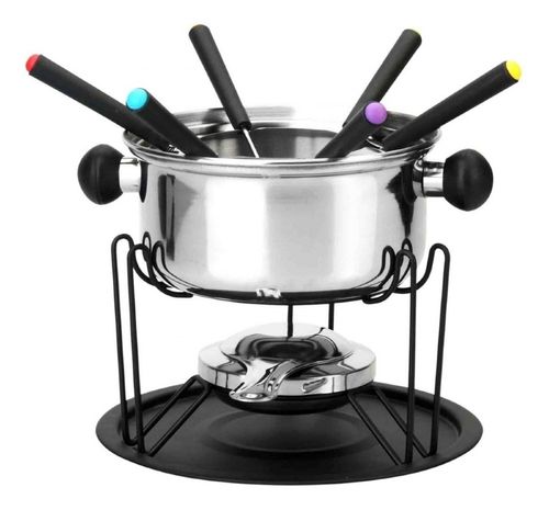 Conjunto para Fondue em Inox com 11 peças  medindo 7-5 cm altura x 15 cm diâmetro Casita