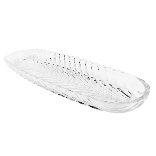 Prato oval em vidro transparente 12x30cm Freecom