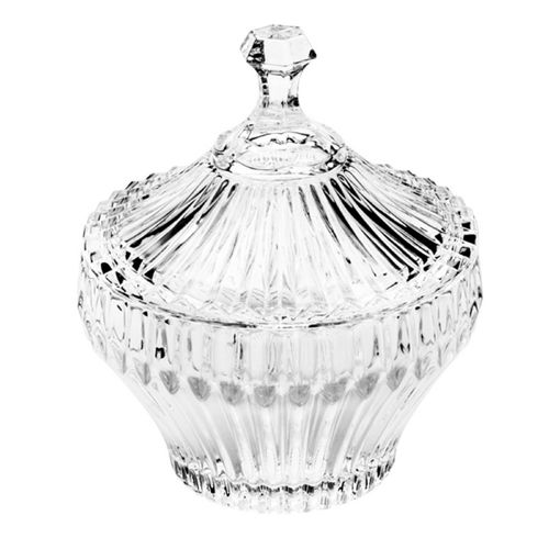 Bomboniere de cristal transparente com tampa 11-5x13-5cm Lyor Coliseu Presentes