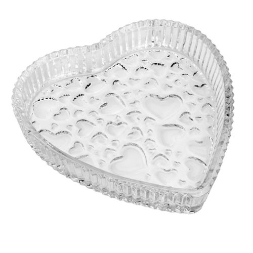 Petisqueira de cristal cute heart 18-5x3-5cm Lyor Coliseu Presentes