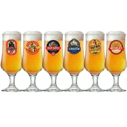 Jogo de Taças Barcelona P/ Chopp 6 Peças 400ml em Vidro Ruvolo