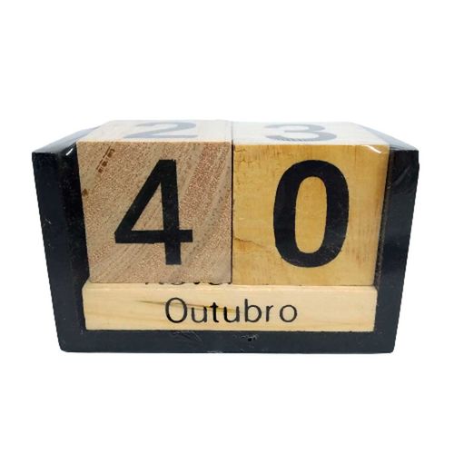 Calendário Decorativo em MDF 8x13x7cm Golden Rio