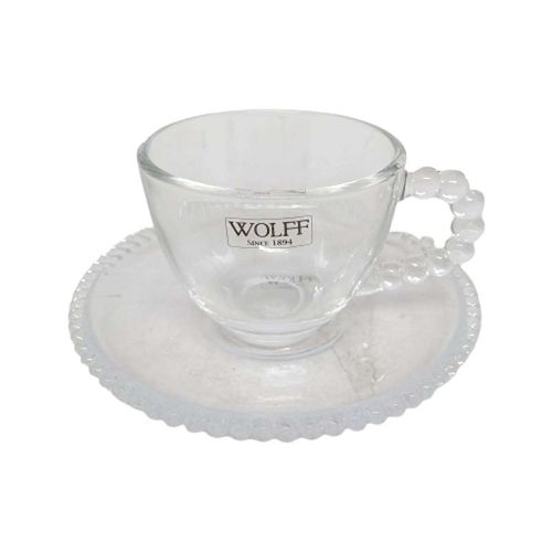 Jogo De Xicaras Pearl C/Pires 4 Peças 80ml em Cristal Rojemac