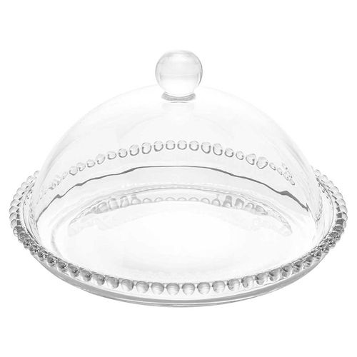 Queijeira de Cristal Pearl 20x12cm em Vidro Rojemac