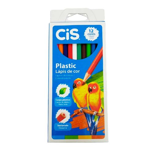 Caixa lápis de cor hexagonal 12 unidades Cis Sertic