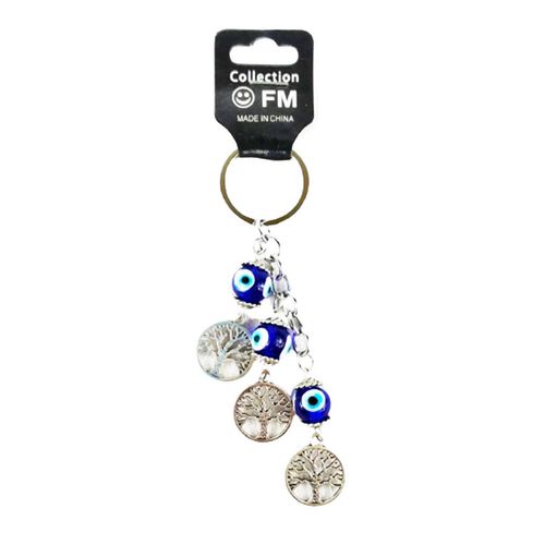 Chaveiro de metal olho grego árvores 12cm F Emy F. Emy decorações