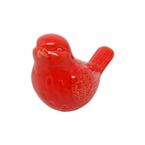 Pássaro Decorativo em Porcelana 8x10cm Colorido Interponte