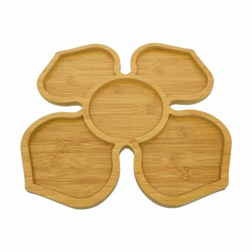Petisqueira 5 Divisórias 30x30cm em Bambu Imporiente