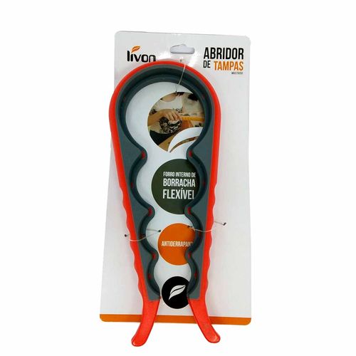 Abridor De Tampa Universal Silicone Potes Vasilha Garrafa Cores sortidas Livon