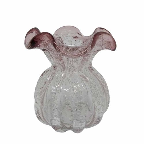Vaso de Vidro Italy Rosa 13cm Lyor