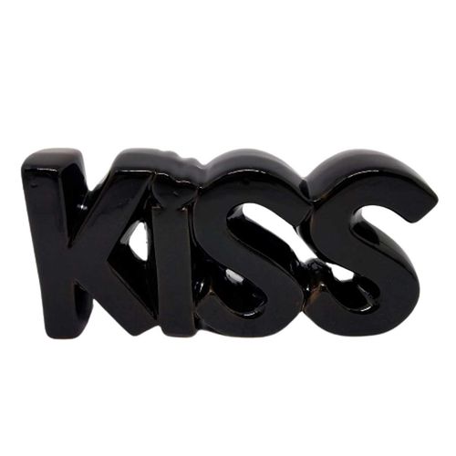 Palavra Kiss Decorativa 15x7cm em Porcelana Interponte