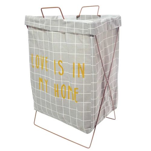 Cesto de Roupa 50x23cm em Tecido C/ Suporte em  Metal Amigold