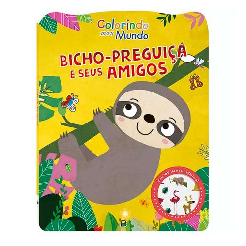 Livro para colorir Bicho preguiça e seus amigos  22x28cm Todo Livro