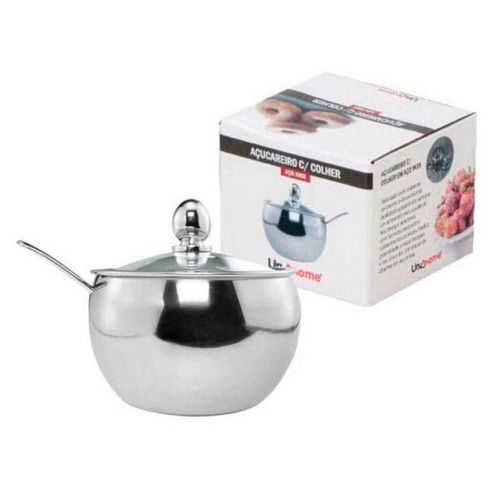 Açucareiro com colher em inox UniHome