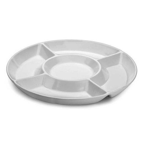 Petisqueira melamina redonda 5 divisórias 30cm Unihome