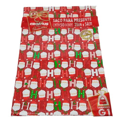 Saco P/ Presente Tema Natal 35x54cm Modelos Sortidos Cromus Embalagem