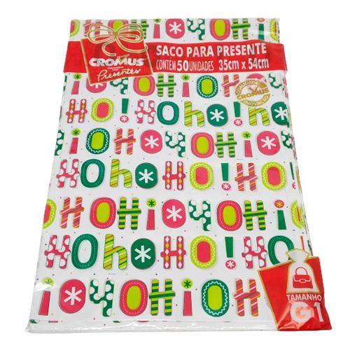 Saco P/ Presente Tema Natal 35x54cm Modelos Sortidos Cromus Embalagem