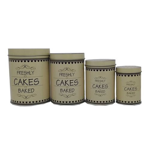 Conjunto de Latas em  Metal 4 Peças Modelos Sortidos Dolce Home