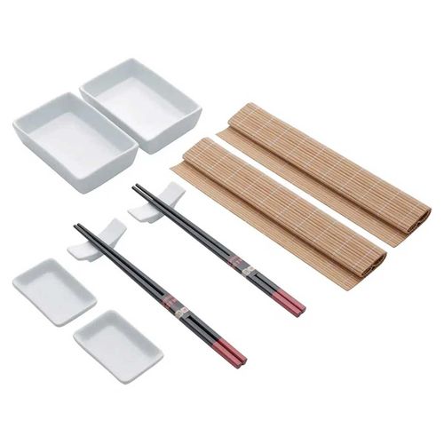 Conjunto para sushi de bambu e cerâmica kyoto 10 peças Lyor Coliseu Presentes