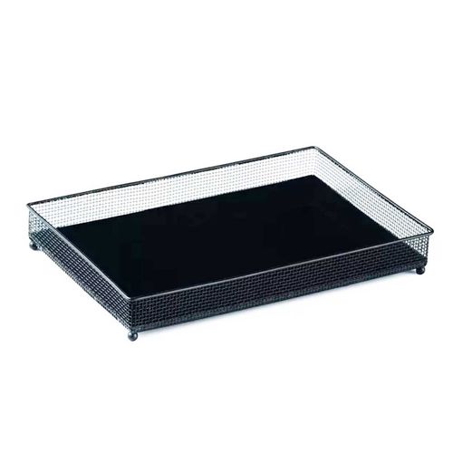 Bandeja Decorativa Espelhada 24x12x3,5cm em Metal Mart Moas