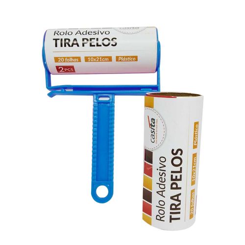 Rolo Adesivo Tira Pelos 2 Peças 10x21cm em Plástico Imporiente