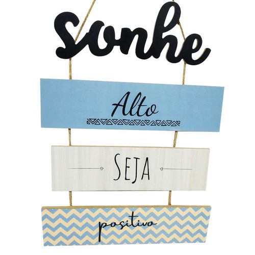 Placa de Decorativa de Madeira 29,8x42cm Frases Sortidas  FWB