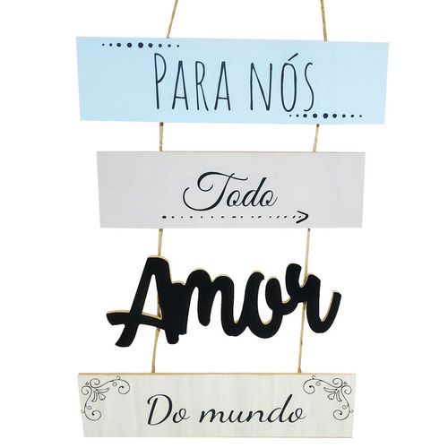 Placa de Decorativa de Madeira 29,8x42cm Frases Sortidas  FWB